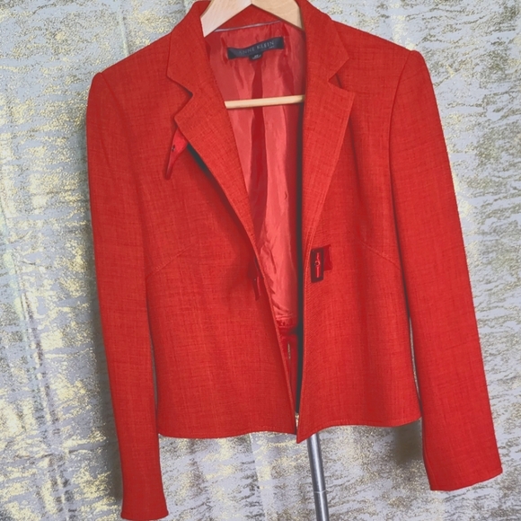 Anne Klien red blazer size 4 Petite - Picture 3 of 7